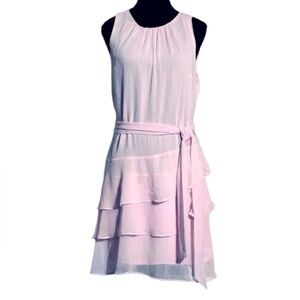 NWT LIGHT PINK DRESS EXRESS SIZE MEDIUM RUFFLED SLEEVELESS NEW FAIRY BOHO